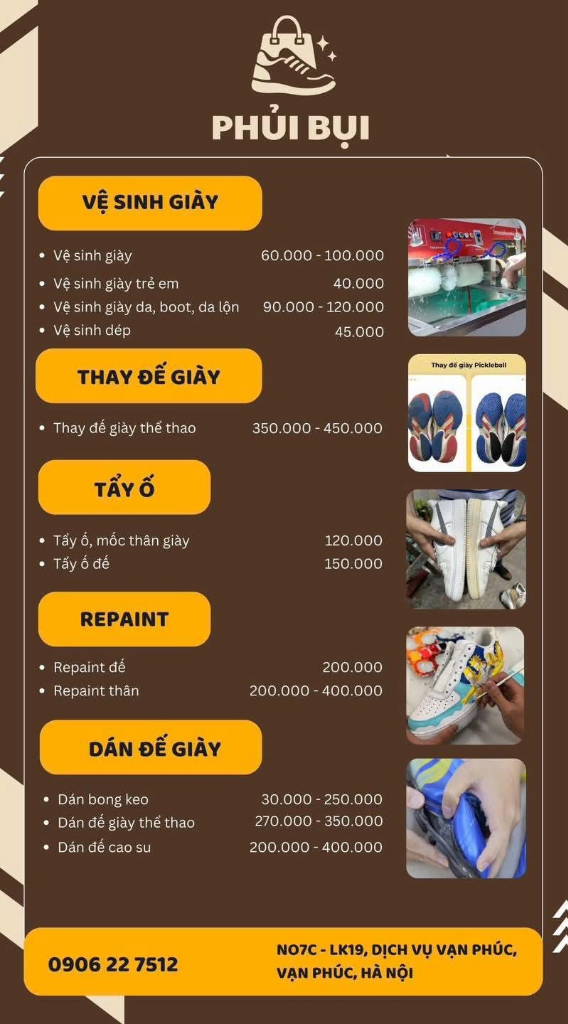 Bảng Giá Dịch Vụ Phủi Bụi